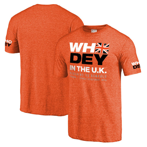 Cincinnati Bengals NFL Pro Line Who Dey in the UK T-Shirt Orange